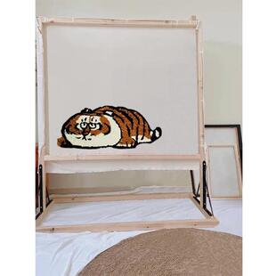 厂家直供tufting 簇绒架立架地毯架实木戳架松木框架脚架 frame