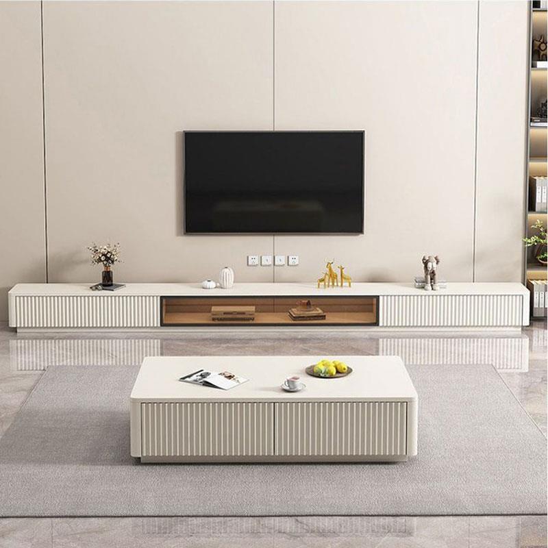 实木新款家用客厅茶几电视柜落地组合轻奢感极简收纳储物一体