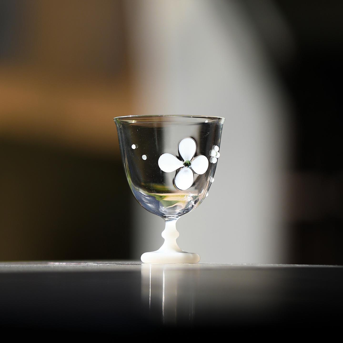 创意个性四叶草玻璃茶杯防烫家用女士专用主人杯单杯喝茶杯子