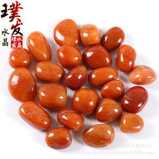 天然红东陵滚石 大颗粒东陵玉水晶碎石摆件 鱼缸石景观装饰