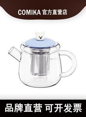 comika口咔小狗水壶玻璃耐高温大容量高颜值烧煮泡冷花茶养生家用