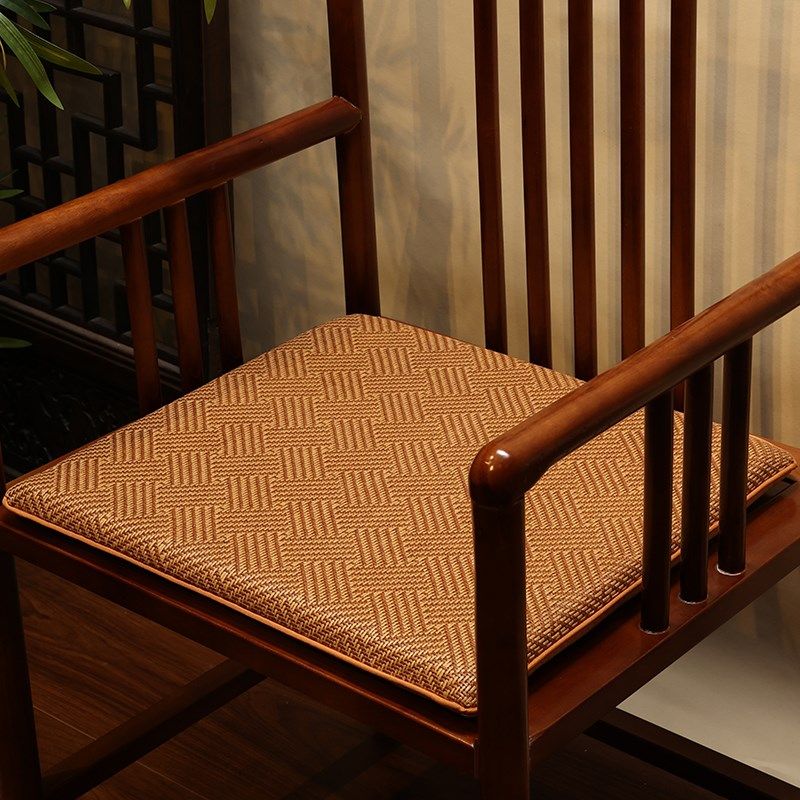 夏天凉席坐垫防滑实木圈椅茶椅子垫太师椅座垫新R中式沙发坐垫定