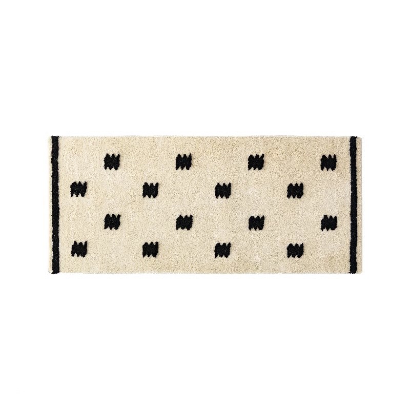 法式仿羊绒地毯简约黑白卧室床边毯客厅茶O几毯簇绒地垫吸水垫