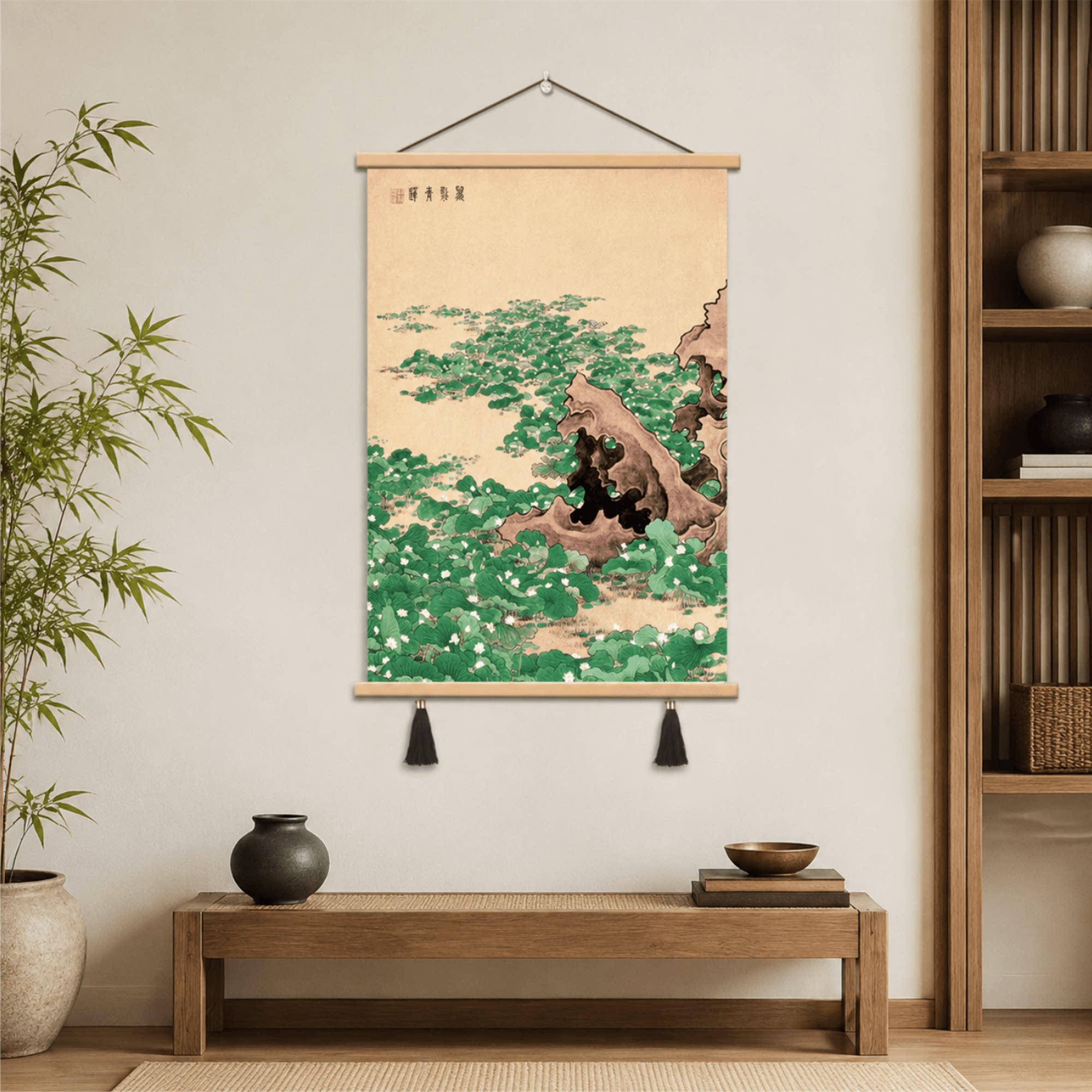 新中式禅意荷花国画雅致轻奢装饰画客厅玄关茶室卧室餐厅墙面挂画