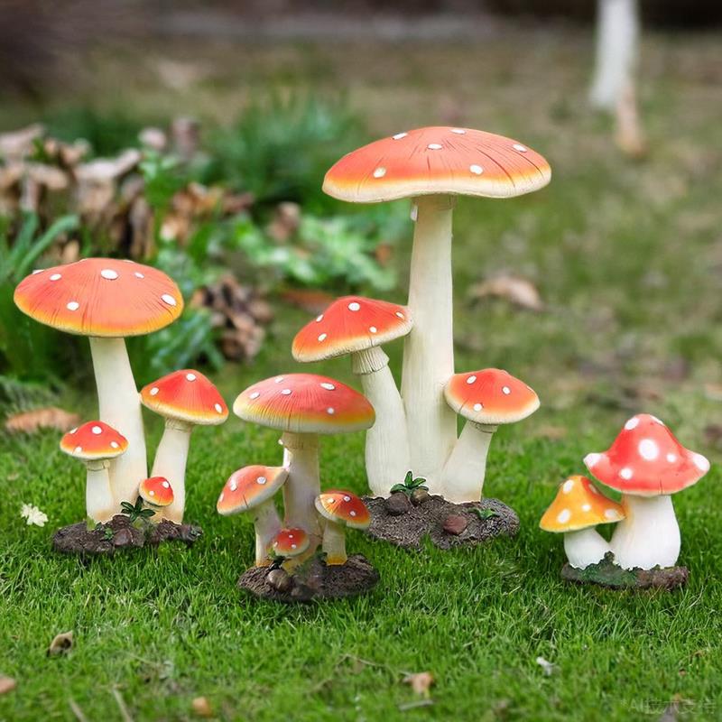 彷真蘑菇婚庆道具院子花园小摆件草坪创意雕塑庭院装饰森系幼儿园
