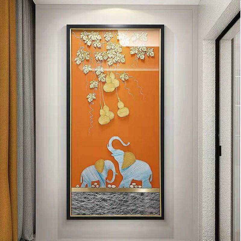 入户玄关画装饰画现代简约轻奢走廊过道背景墙沙发画立体实物手工
