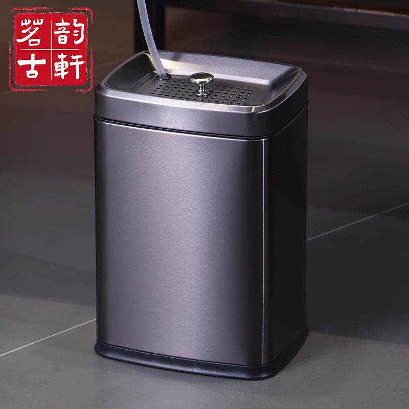 轻奢大号室内茶水桶不锈钢茶桶茶渣桶废水桶茶台茶桌接水桶大容量