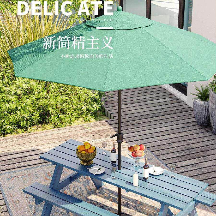 户外防腐木桌椅室外庭院休闲实木烧烤桌子组合花园露台露天遮阳
