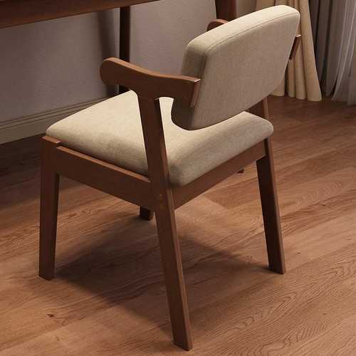 实木餐椅家用书桌椅子橡木学习椅靠背凳子现代简约餐厅ins风Z字椅