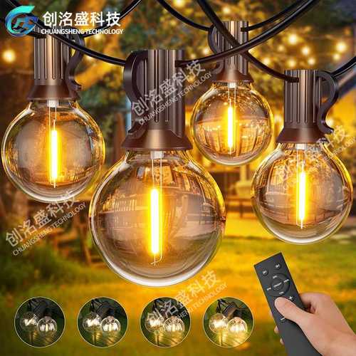 G40低压24V灯串遥控防水户外酒吧庭院露营帐篷装饰照明LED串灯