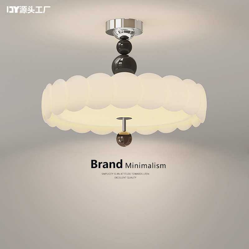 法式复古卧室吸顶灯中古奶油风主卧书房护眼灯高级感2025新款灯具