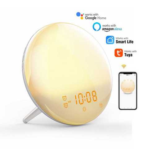 定制logo模拟日出日落唤醒灯 七彩氛围小夜灯 收音机闹钟贴牌加工