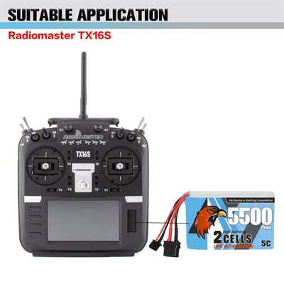 CODDAR鹰氪5500MAH 2S 7.4V 5C RadioMaster TX16S遥控器专用电池