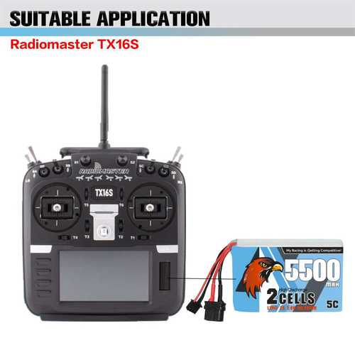 CODDAR鹰氪5500MAH 2S 7.4V 5C RadioMaster TX16S遥控器专用电池