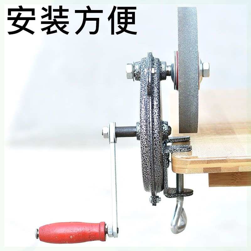 进口家庭用手摇砂轮机 细砂磨刀机 粗砂剪刀机 轴承手动打磨