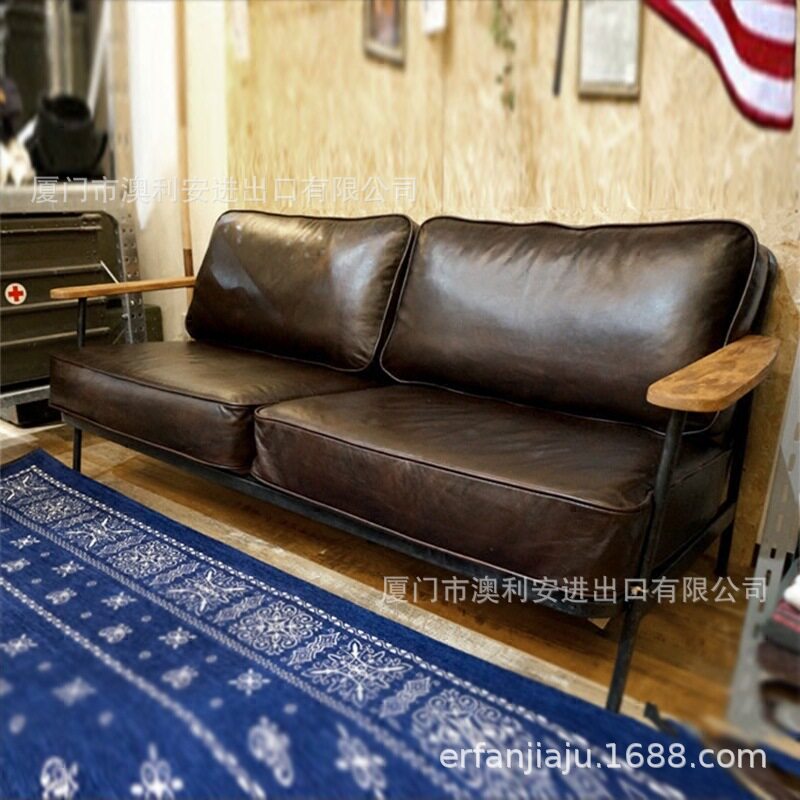 北欧单人ins网红款铁艺小沙发工作室办公双人服装店工业风沙发