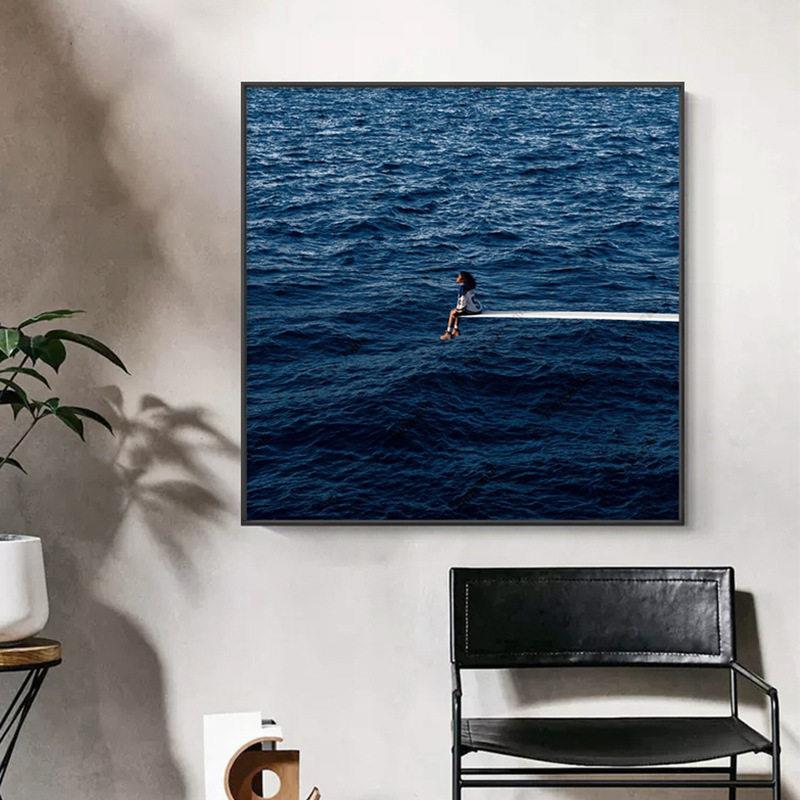 海边风景人物艺术装饰画卧室床头客厅音乐欧美挂画餐边柜桌面摆画