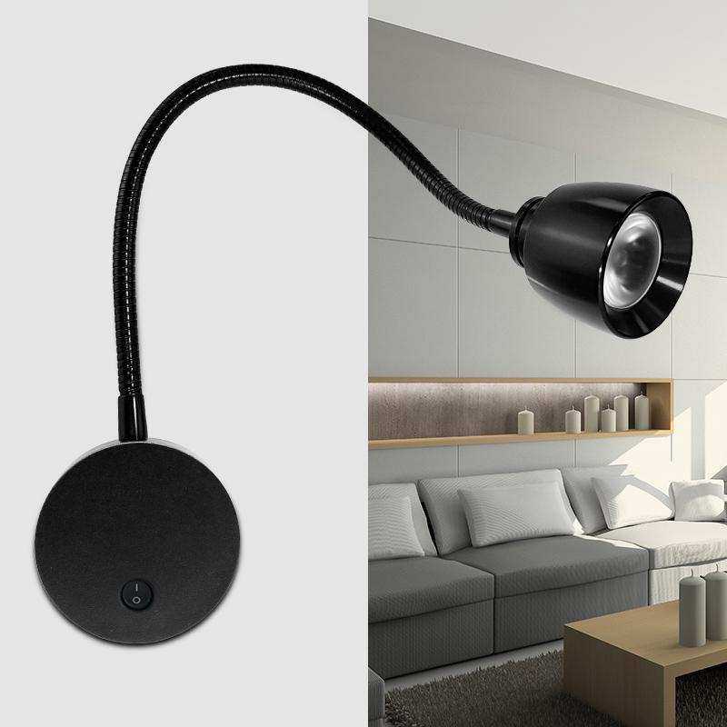 得利来LED壁灯卧室室内软管弯管照画酒店宾馆书桌墙壁射灯壁挂式