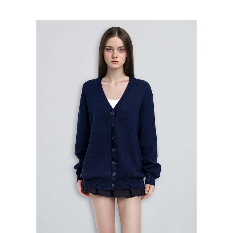 BM针织开衫女2026新款纯色宽松显瘦慵懒风百搭高级感外搭外套上衣