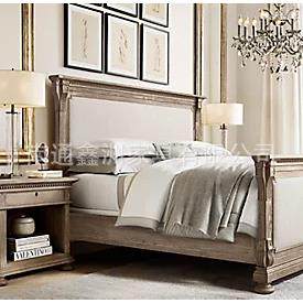 美式实木轻奢床现代简约家具1.8米主卧婚床法式双人床布艺公主床