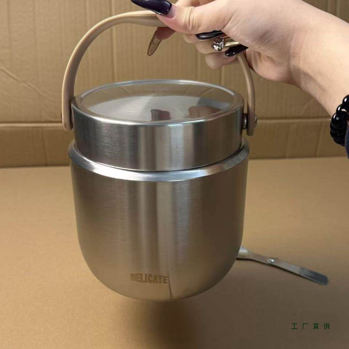 德货!304不锈钢保温提锅上班族学生便携焖烧杯带饭双层便当盒