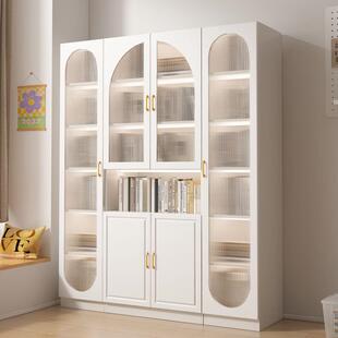 书架书橱实木客厅儿童书柜玻璃门收纳储物柜防尘组合生态板落地子