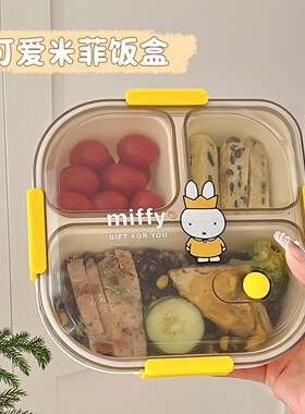可爱饭盒微波炉可加热饭盒学生专用水果便当盒上班族带饭餐盒分格