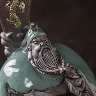 关公摆件陶瓷武财神关羽神像家居办公室玄关桌面装饰工艺品摆设