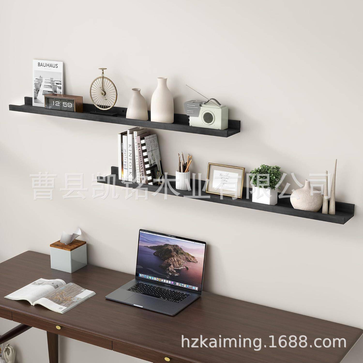 实木墙上装饰置物架创意墙壁U型置物架卧室客厅墙面壁挂实木搁板