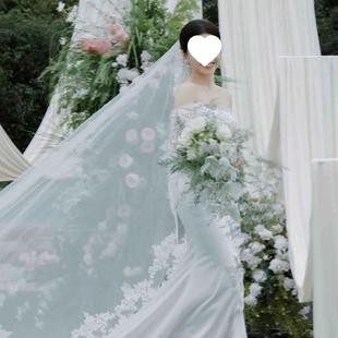 手捧花瀑布垂坠感新娘花束结婚摄影仿真花绿白假花家居台面装饰