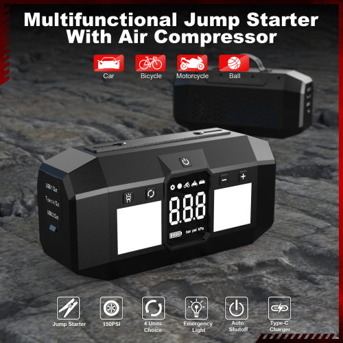 JumpStarter汽车应急启动电源充气一体机车载充气泵电瓶款12V汽车