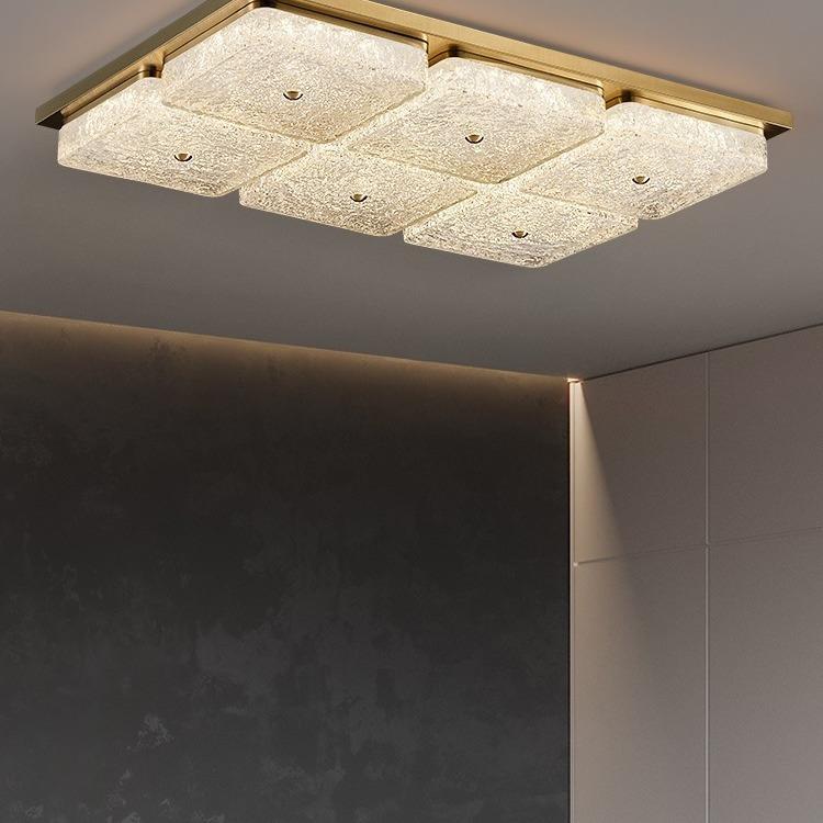 长方形客厅灯具2023新款现代简约轻奢高档大气家用全铜 led吸顶灯