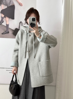 CC DAYI 2025秋冬新款韩系双面羊绒大衣女中长款宽松羊毛呢外套