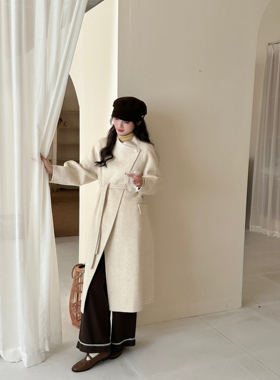 CC DAYI 2025秋冬新款韩系双面羊绒大衣女中长款宽松羊毛呢外套
