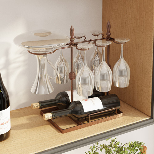 红酒架倒挂红酒杯展示架s子醒酒器收纳酒柜吧台置物架摆件托架家