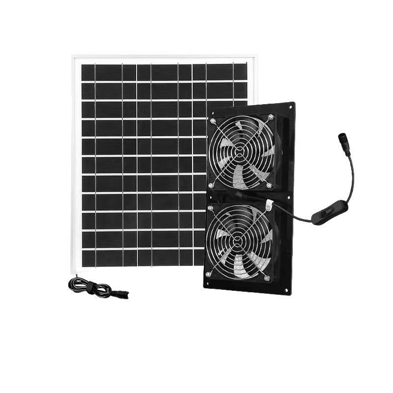 【折扣价】15W20W25W太阳能风扇宠物鸡舍狗舍排气扇12V太阳能玻璃