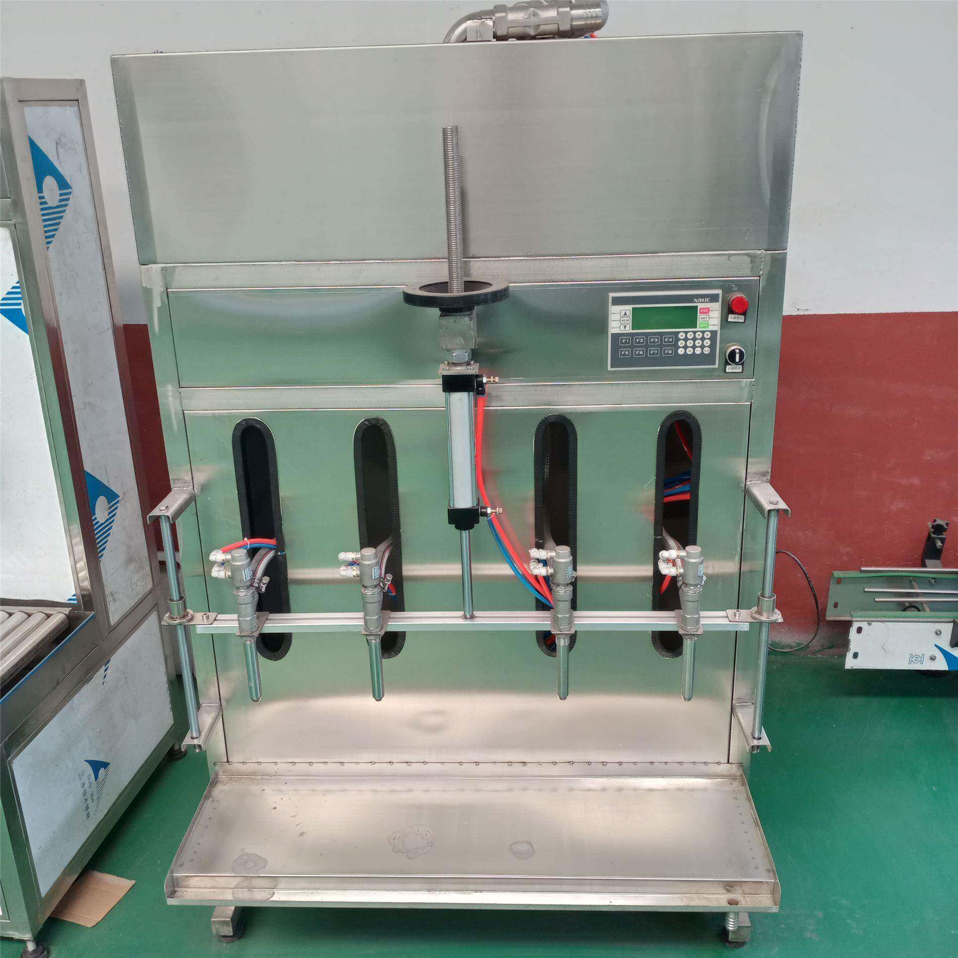 半自动直线式大桶酒罐装机头玻璃水灌装机防冻液酱油醋罐装机