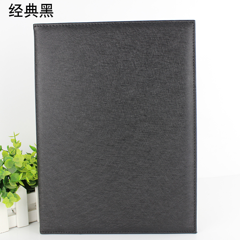 皮革A4文件夹e 商务红色签约本高档 合同签约夹合作协议签署本签