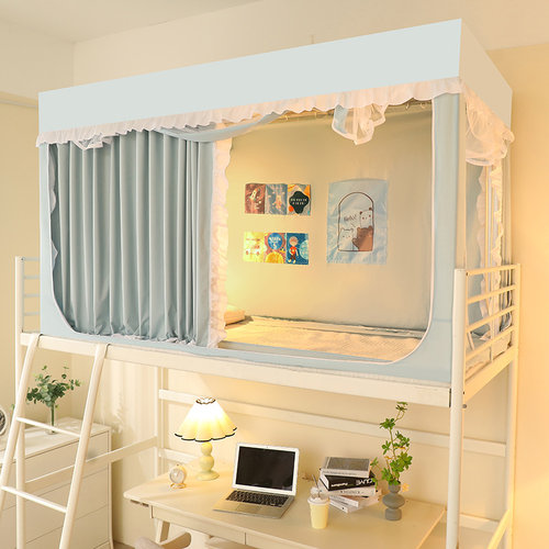 强遮光床b帘蚊帐易安装一体式大学生宿舍单人上下铺全包窗帘带支