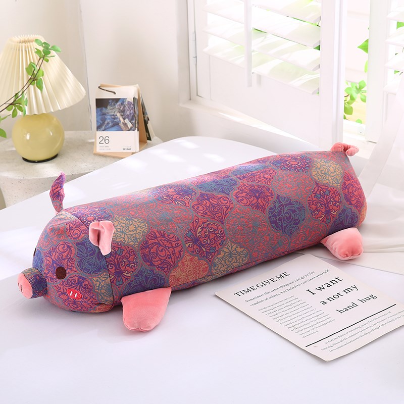 可拆洗A类母婴全棉双层纱猪猪玩偶睡H觉抱枕女生侧睡夹腿长条靠枕