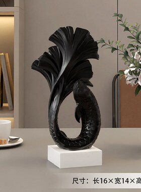 年年有余办公室桌面锦鲤r摆件如鱼得水玄关酒柜装饰品开业乔迁礼