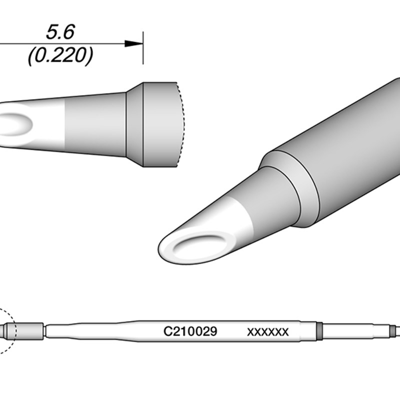 精密C210028勺型烙铁头一体式发热芯适用210Q手柄通用焊台高效导