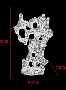 抽象太湖石摆件酒店大堂别墅玄A关透明树脂落地雕塑软装饰工艺术