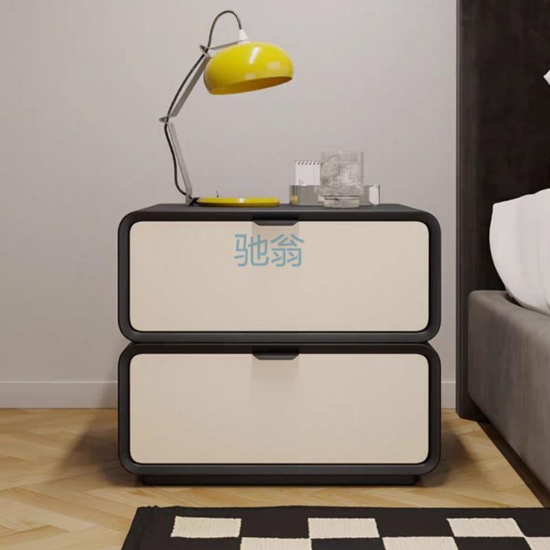 fLE床头柜实木小型轻奢高级新款收纳奶油简约现代家用床边柜卧室