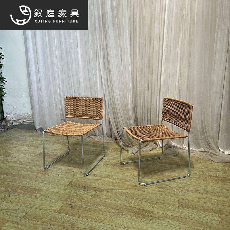 户外北欧休闲藤编餐桌椅室外庭院咖啡厅真藤椅家具花园露台阳台椅