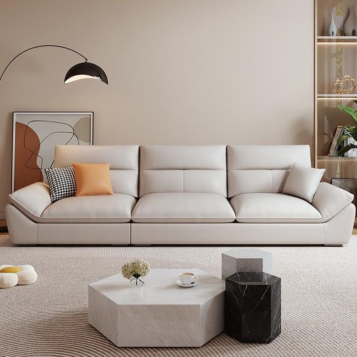 意式轻奢沙发客厅现代小户型贵妃位极简家用三人直排科技布沙发