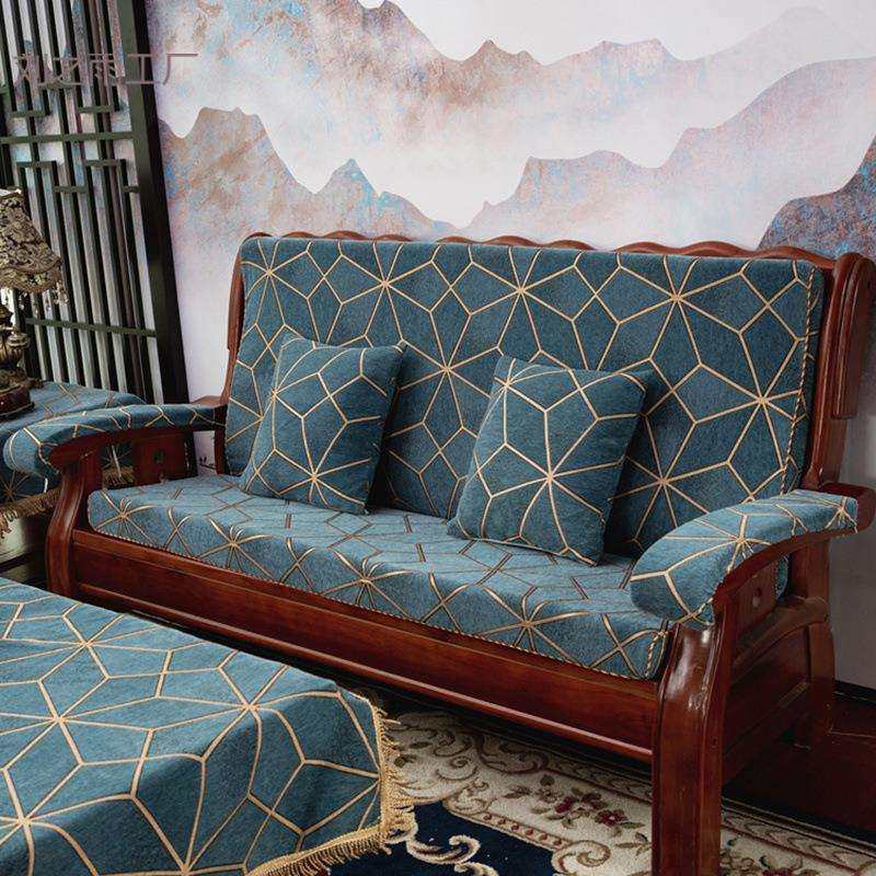 沙发垫子冬季加厚坐垫防滑中式实木靠垫一体老式屁垫软带酬恒