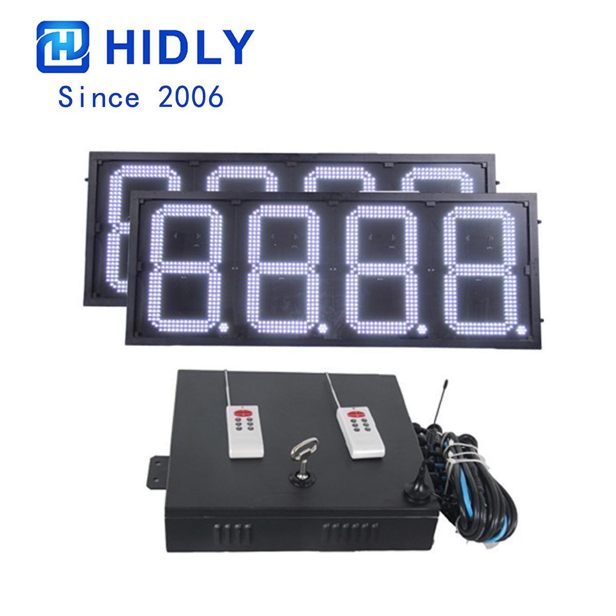 呼和浩特16寸RS485电脑通讯加油站油价屏8888白色遥控数字价格牌