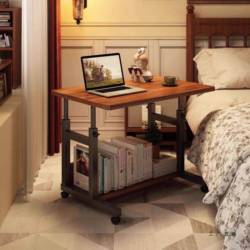 实木床边桌可移动可升降小桌子卧室家用学生写字桌简易电脑桌主机