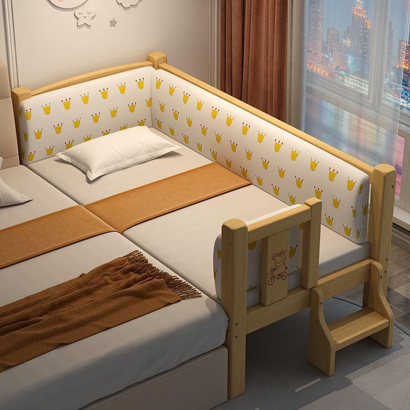 儿童拼接床加宽婴儿床男孩女孩实木大床带护栏宝宝床边单人床